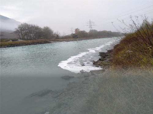 Déversement Rhône, Chamoson, 2021 (photo A. B.)